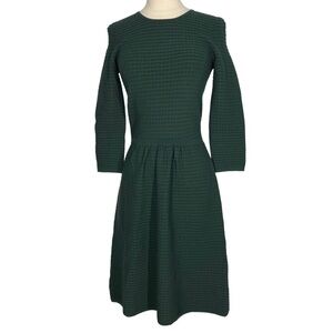 HOBBS Green Knit Fit and Flare Dress